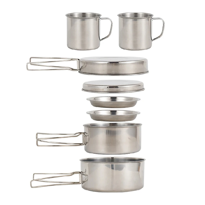 Camping Cooking Utensil Bag - Set da 8 Pezzi per Campeggio,