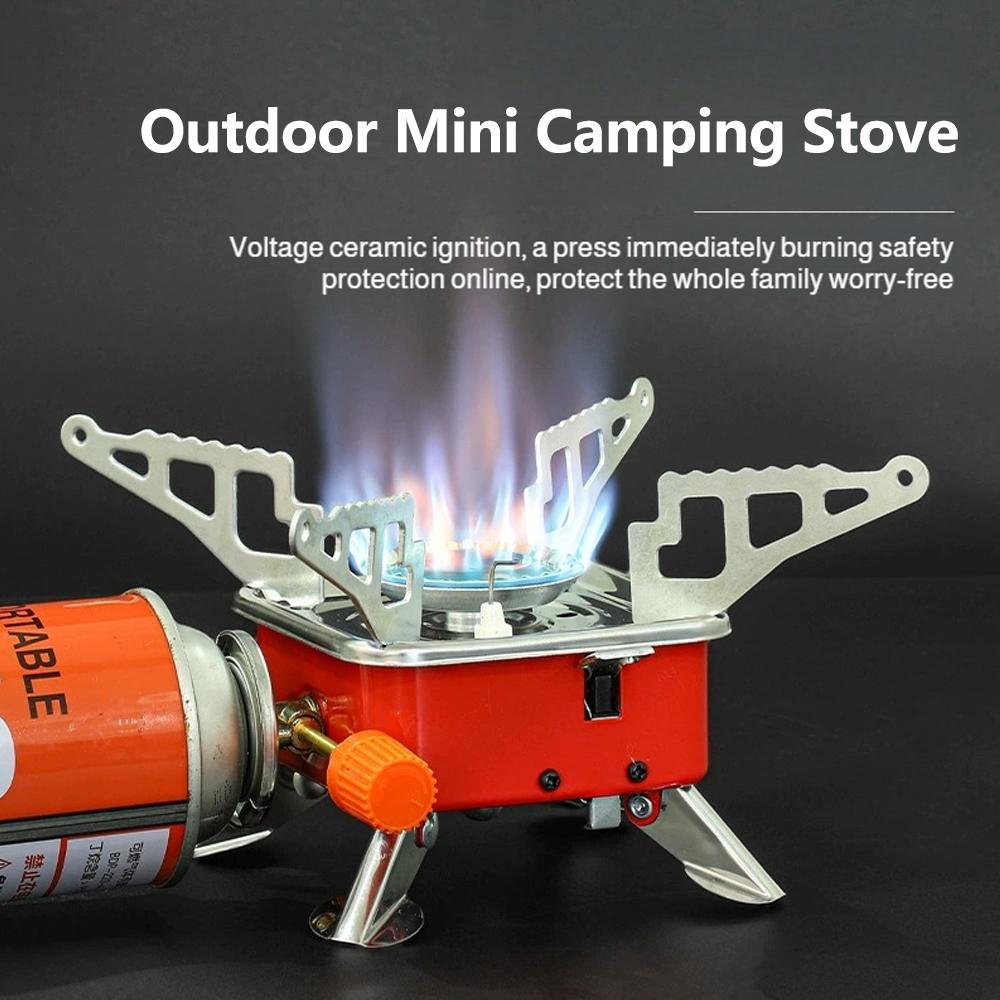 Camping Cooking Wood Stove - Fornello a Gas Portatile Pieghevole Antivento
