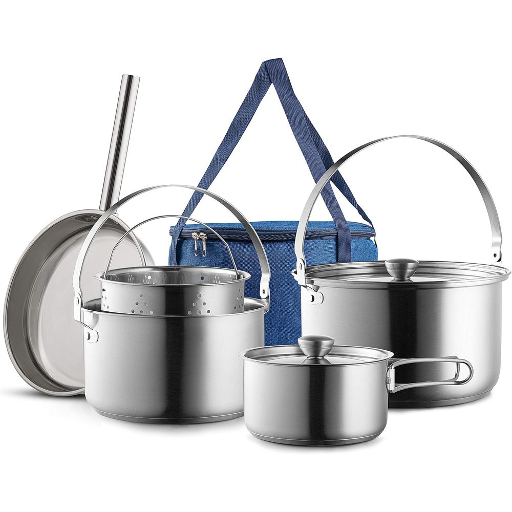 Camping Cooking Open Fire - Set di Pentole da Campeggio in