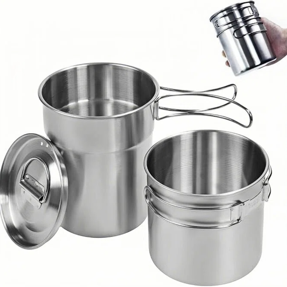 Camping Cooking Utilities - Tazze pieghevoli da campeggio, pentole da
