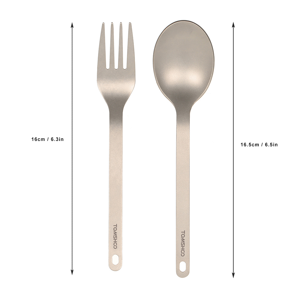 Camping Cooking Cutlery Set - TOMSHOO Stoviglie in titanio Cucchiaio da