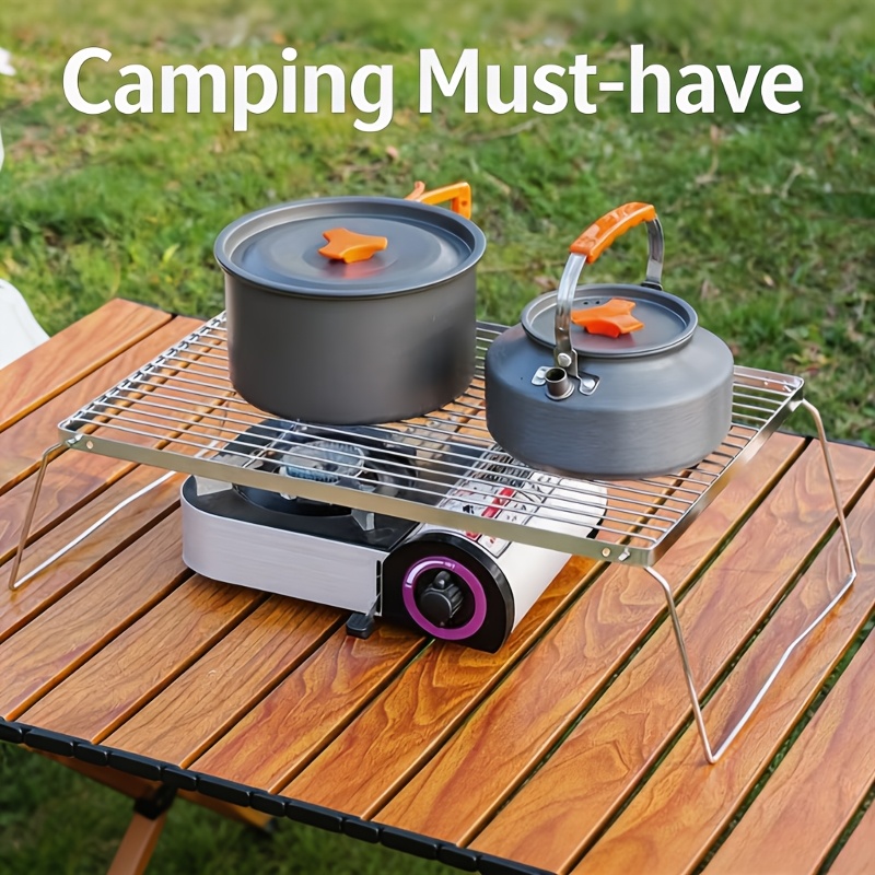 Camping Cooking Utilities - Supporto pieghevole portatile in acciaio inossidabile
