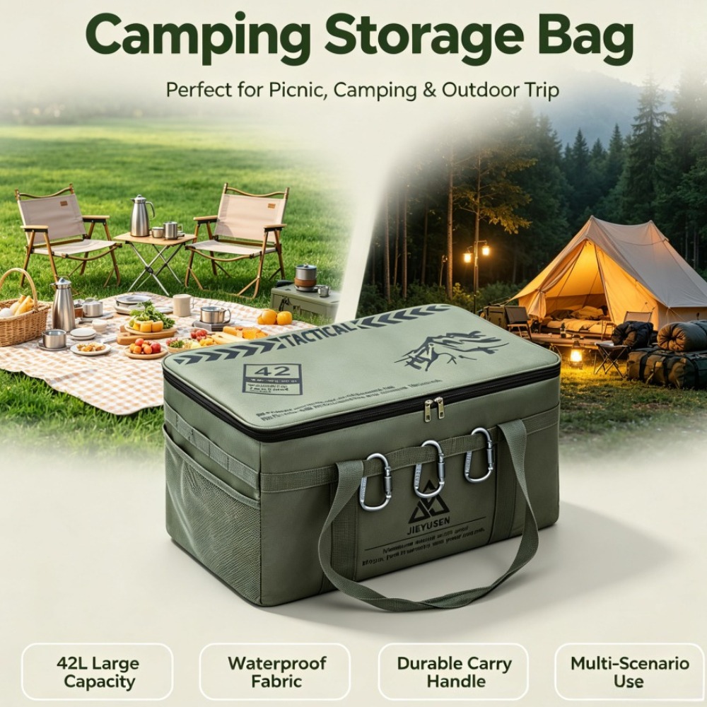 Camping Cooking Rack - Borsa Portaoggetti Pieghevole da 30/42L per