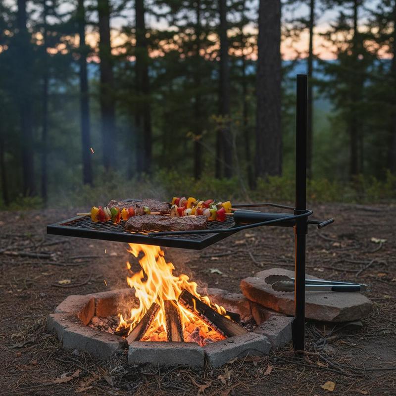 Camping Cooking Open Fire - Griglia Girevole da 24 Pollici per