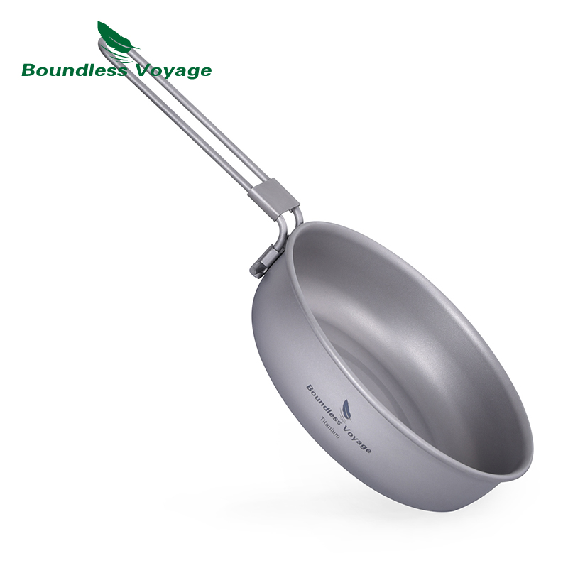 Camping Cooking Frying Pan - Boundless Voyage Padella ultraleggera in titanio