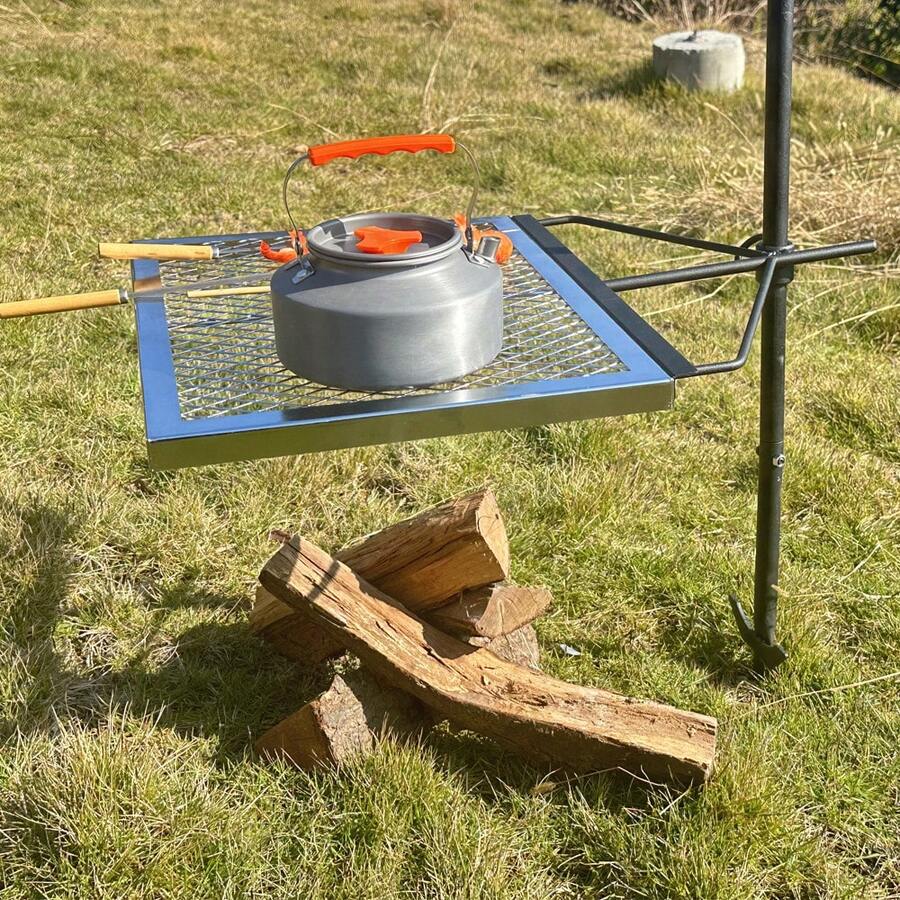 Camping Cooking Open Fire - 360 ° Griglia Girevole Regolabile per
