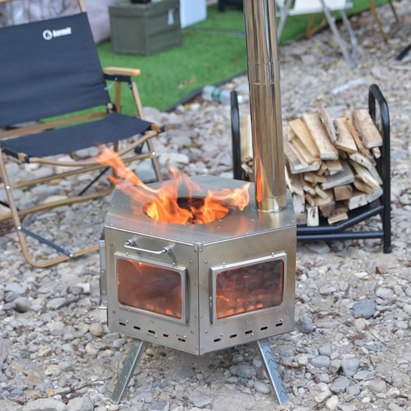Camping Cooking Wood Stove - 【Popolare】Fornello da Campeggio Pieghevole Multifunzione in