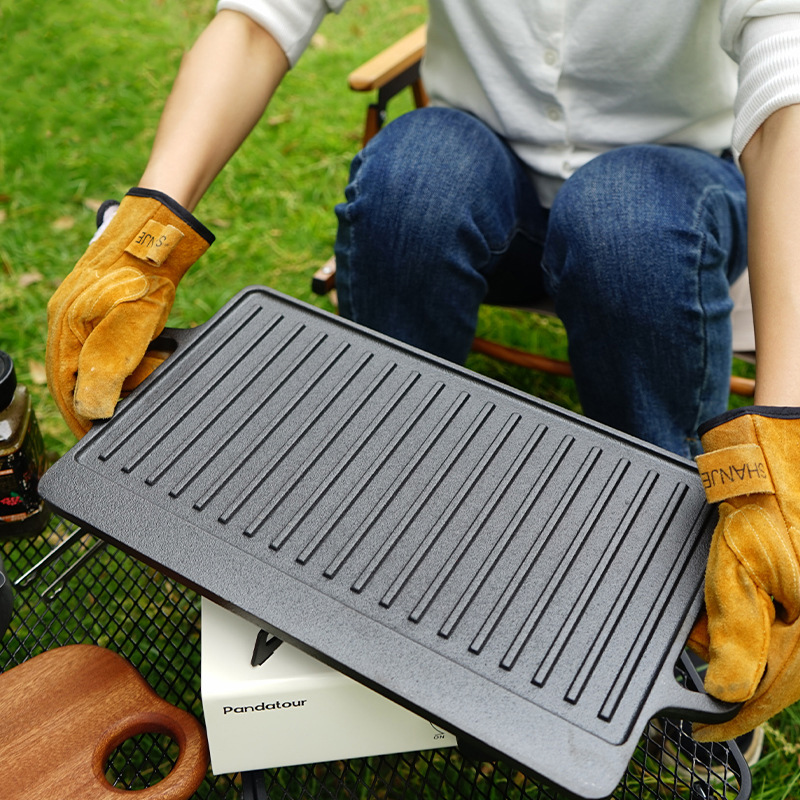 Camping Cooking Flat Top - Padella in ghisa a doppia faccia