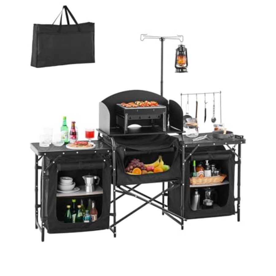 Camping Cooking Table With Storage - Tavolo da Cucina da Campeggio, Tavolo
