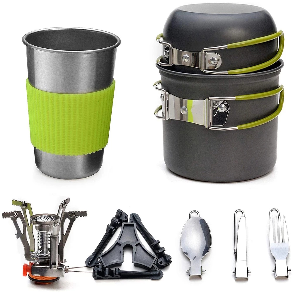 Camping Cooking Utensil Bag - Kit di pentole da campeggio con