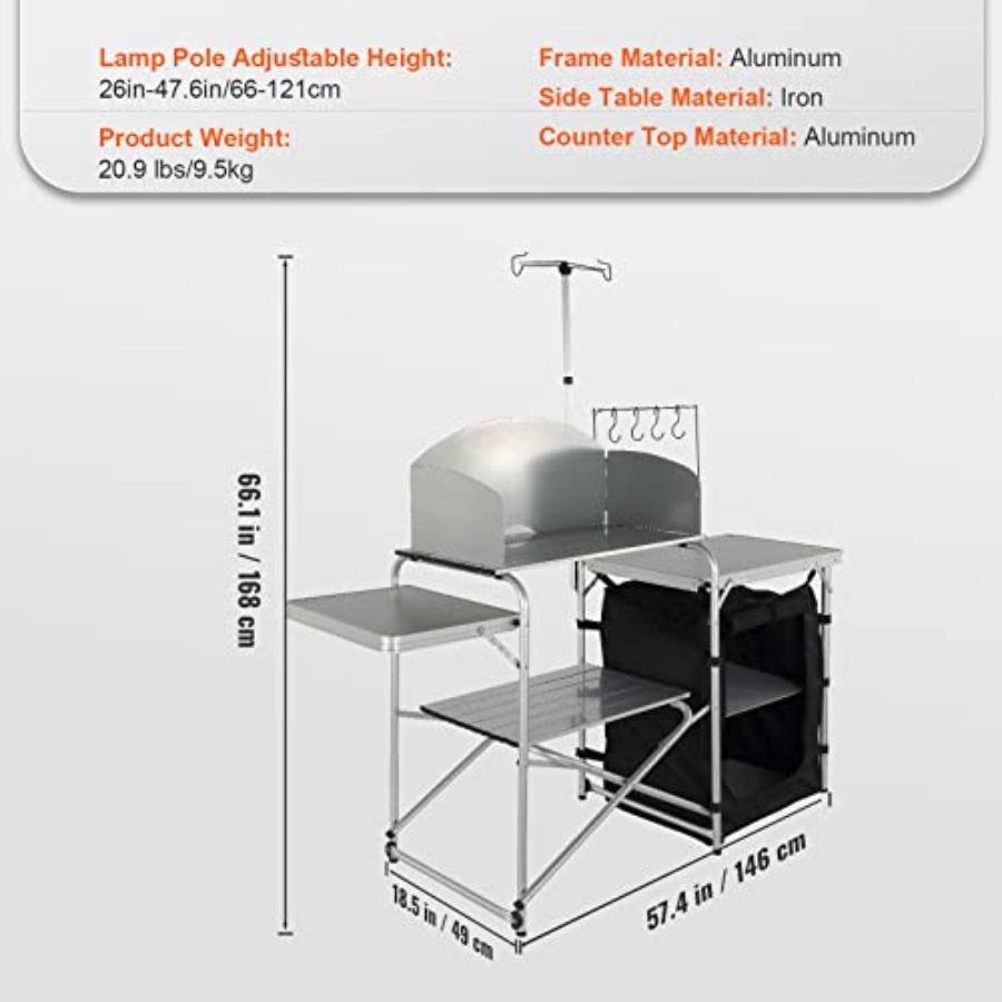 Tavolo da Cucina da Campeggio, - Camping Cooking Table With Storage recensione e prezzo