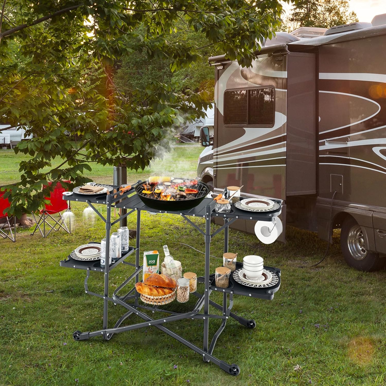 Tavolo da campeggio portatile  - Camping Cooking Table With Storage recensione e prezzo