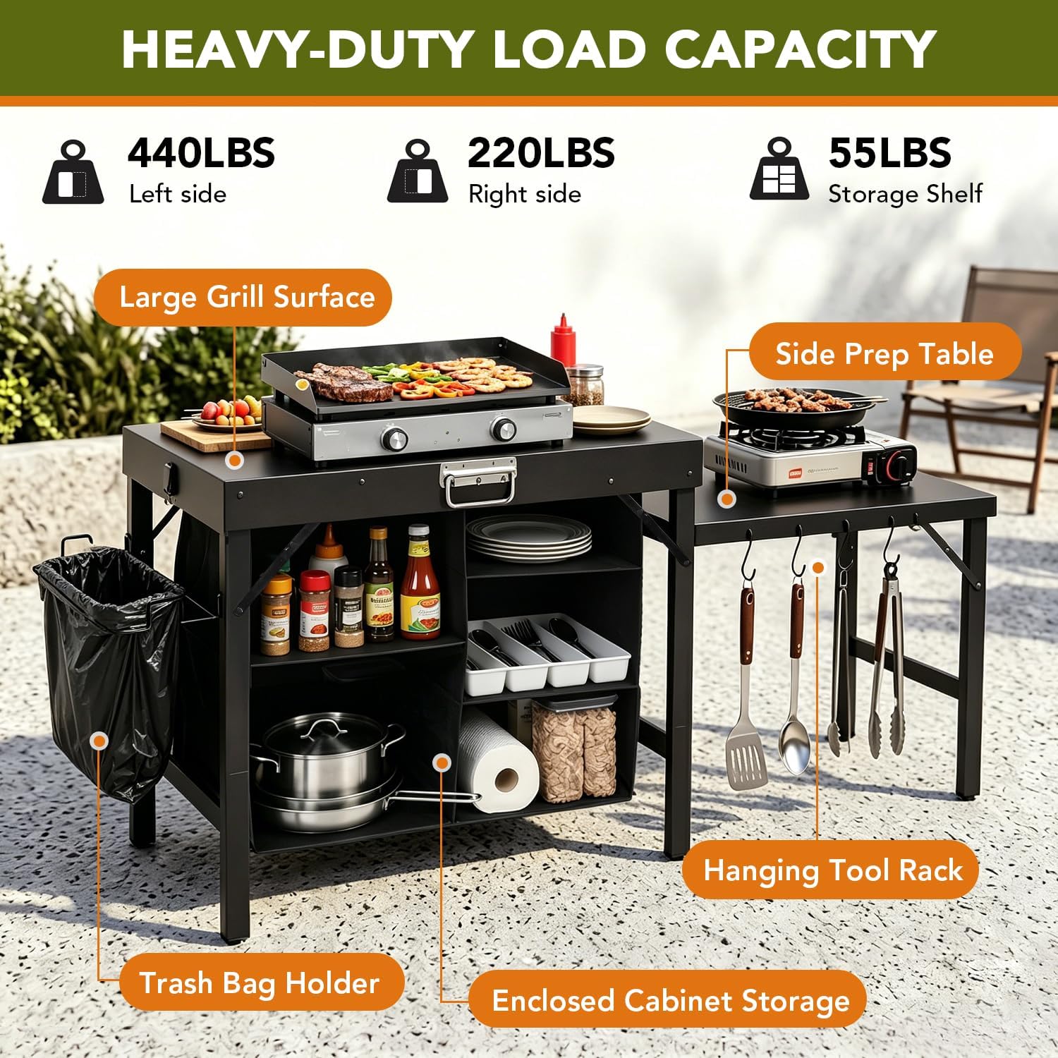 Supporto Pieghevole Portatile  - Camping Cooking Table With Storage recensione e prezzo