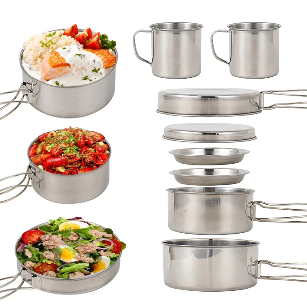 8 pezzi/set pentole da campegg - Camping Cooking Utensil Bag recensione e prezzo