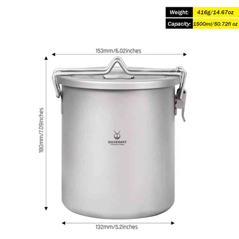 Silverant Camping Titanium Pot - Camping Cooking Open Fire recensione e prezzo