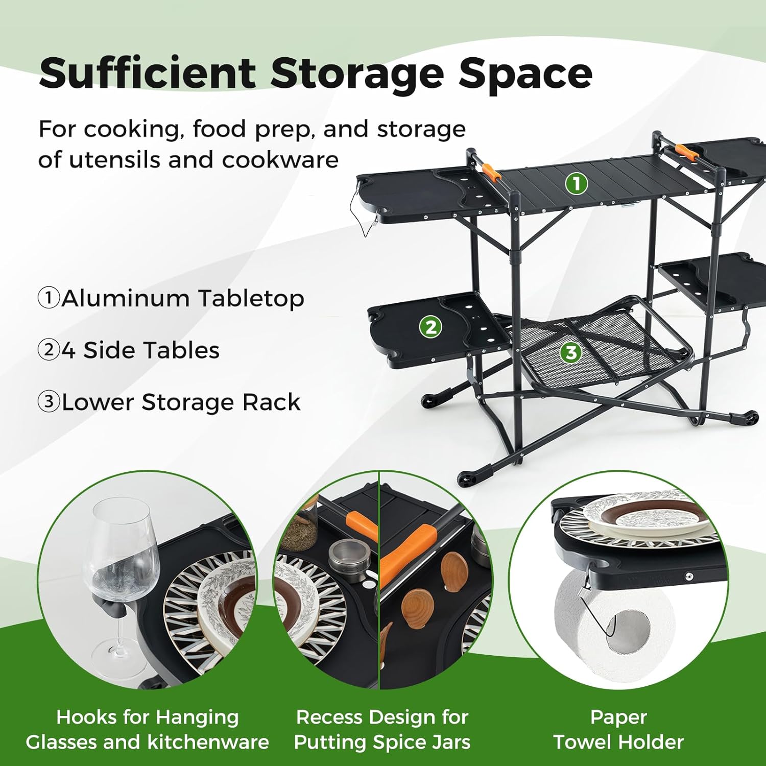 Tavolo da Cucina Pieghevole Po - Camping Cooking Table With Storage recensione e prezzo