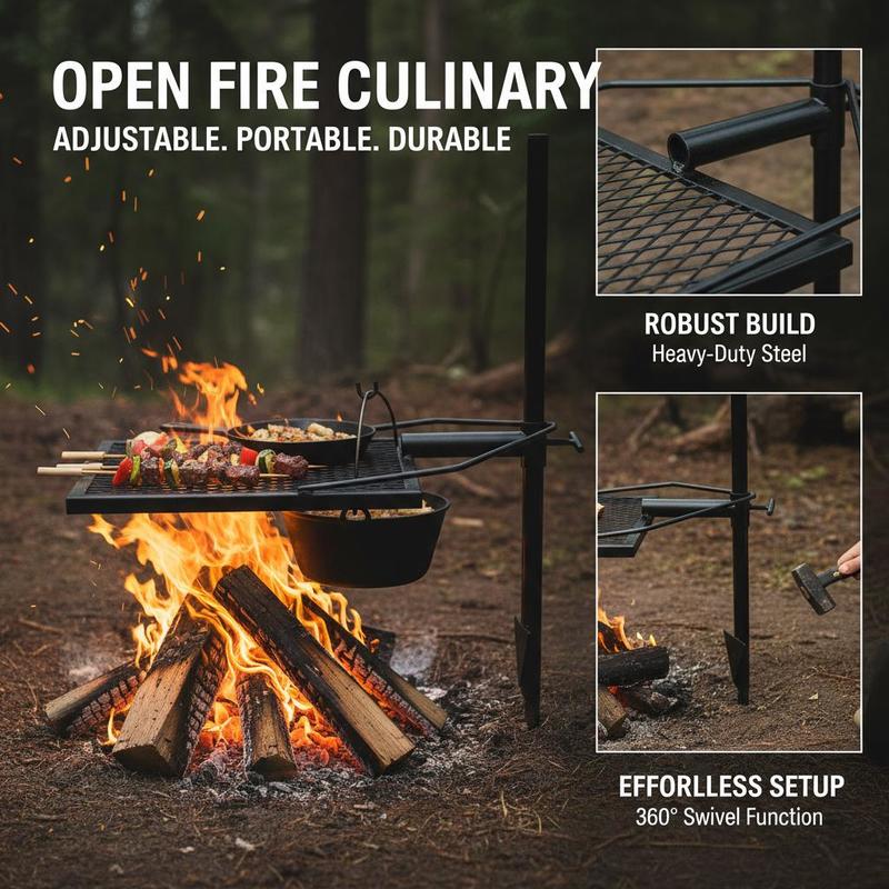 Griglia Girevole da 24 Pollici - Camping Cooking Open Fire recensione e prezzo